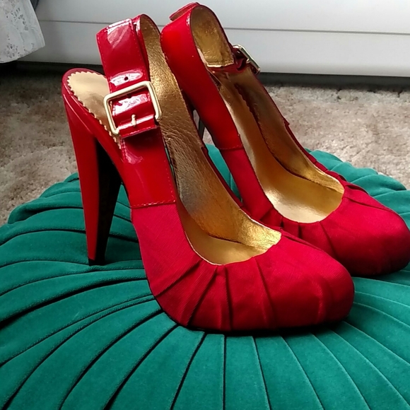 Report red slingback sz 7.5 - Picture 3 of 8